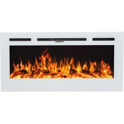 MAJESTIC 45" blanco chimenea eléctrica de pared LED AFLAMO