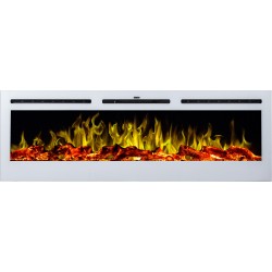 MAJESTIC 45" biały- Kominek elektryczny LED ścienny  AFLAMO - MODEL 2019