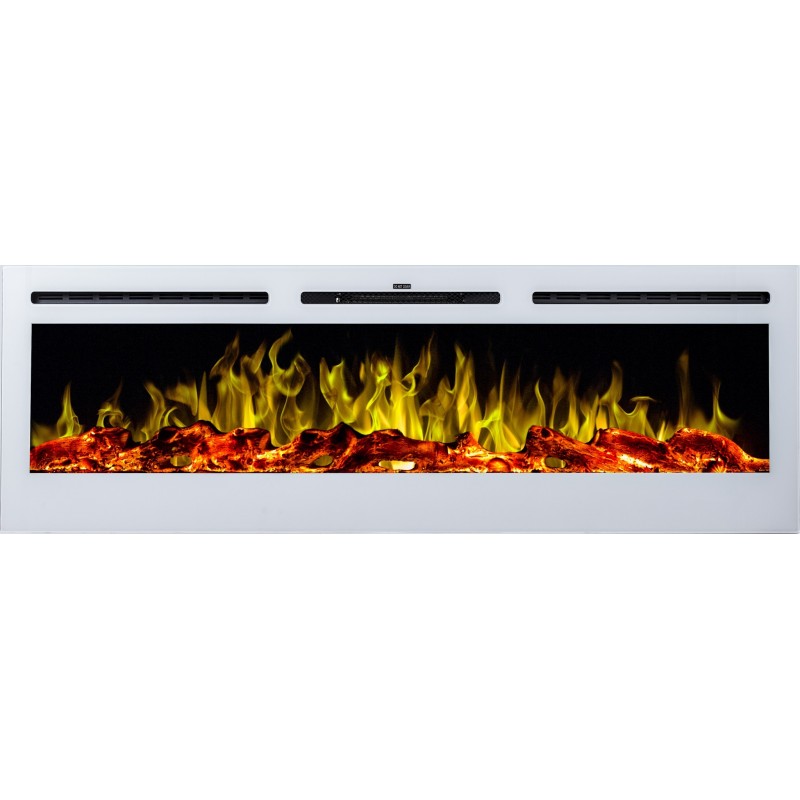 MAJESTIC 50" biały- Kominek elektryczny LED ścienny  AFLAMO 