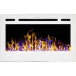 MAJESTIC 36" biały- Kominek elektryczny LED ścienny  AFLAMO 