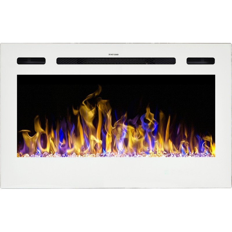 MAJESTIC 36" biały- Kominek elektryczny LED ścienny  AFLAMO 