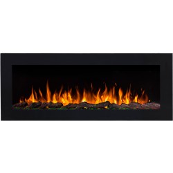 MAJESTIC 36" chimenea eléctrica de pared LED AFLAMO. Modelo 2019