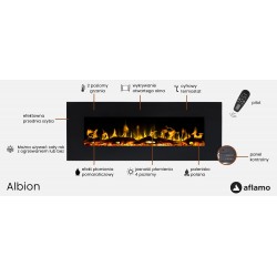 Albion 42" - kominek elektryczny ścienny LED Aflamo