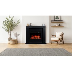 Caminetto elettrico JOLO 3D nero + SUONO - AFLAMO