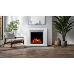 Caminetto elettrico JOLO 3D bianco + SUONO - AFLAMO