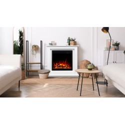 Caminetto elettrico SUND 3D Bianco + SUONO - AFLAMO