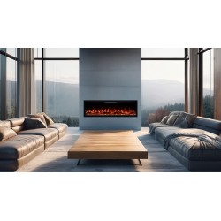 ELITE 128 cm Kominek elektryczny LED ścienny i do zabudowy AFLAMO + DŹWIĘK
