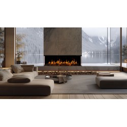 GOLD 74 cm, AFLAMO de pared y chimenea eléctrica LED empotrada