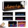 GOLD 132 cm, AFLAMO Wand- und eingebauter LED-Elektrokamin