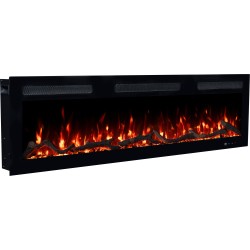 MONARCH, Chimenea eléctrica LED empotrada de pared con sonido EmotionFlame
