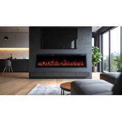 REGAL, Camino elettrico a LED da parete e da incasso con suono EmotionFlame