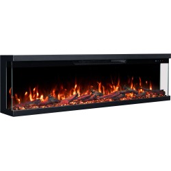 UNITY, Chimenea eléctrica LED de tres lados empotrada en la pared de con sonido EmotionFlame