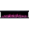 UNITY, Chimenea eléctrica LED de tres lados empotrada en la pared de con sonido EmotionFlame