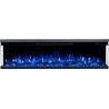 UNITY, Chimenea eléctrica LED de tres lados empotrada en la pared de con sonido EmotionFlame