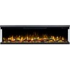 UNITY, Chimenea eléctrica LED de tres lados empotrada en la pared de con sonido EmotionFlame