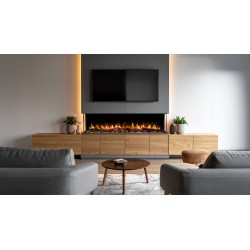 copy of UNITY, Chimenea eléctrica LED de tres lados empotrada en la pared de con sonido EmotionFlame