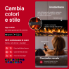 SOLIS, Chimenea eléctrica de tres lados empotrada en la pared de con sonido EmotionFlame