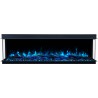 SOLIS, Chimenea eléctrica de tres lados empotrada en la pared de con sonido EmotionFlame