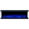 SOLIS, Chimenea eléctrica de tres lados empotrada en la pared de con sonido EmotionFlame