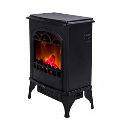 Chimenea eléctrica LED de pie en acero Aflamo - Hoover